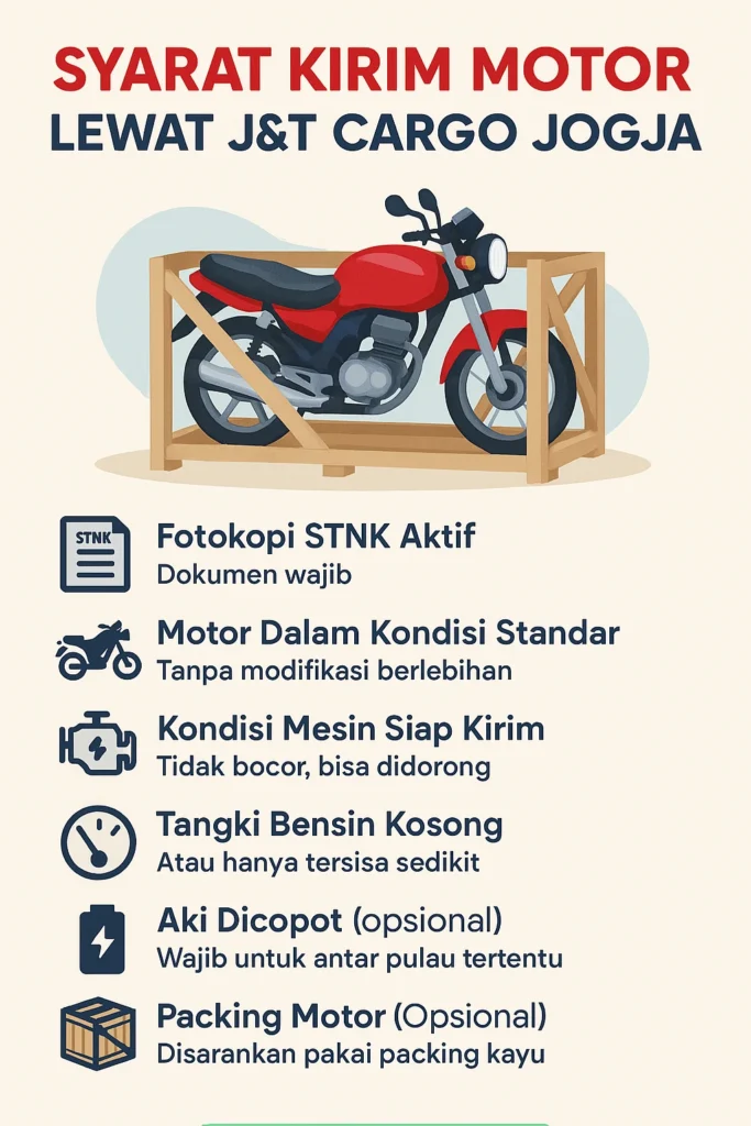 syarat kirim motor lewat j&T cargo